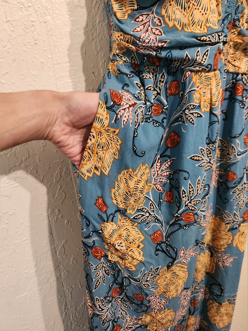 B.O.G. Collective Floral Smocked Top Wide-Leg Jumpsuit Sz M - Picture 3 of 7